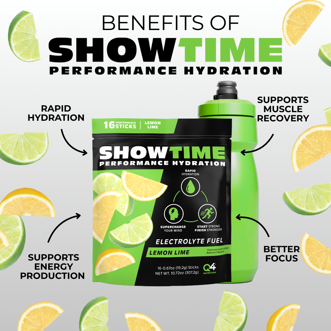 Lemon Lime Showtime Performance Hydration Sticks - 16 Pack