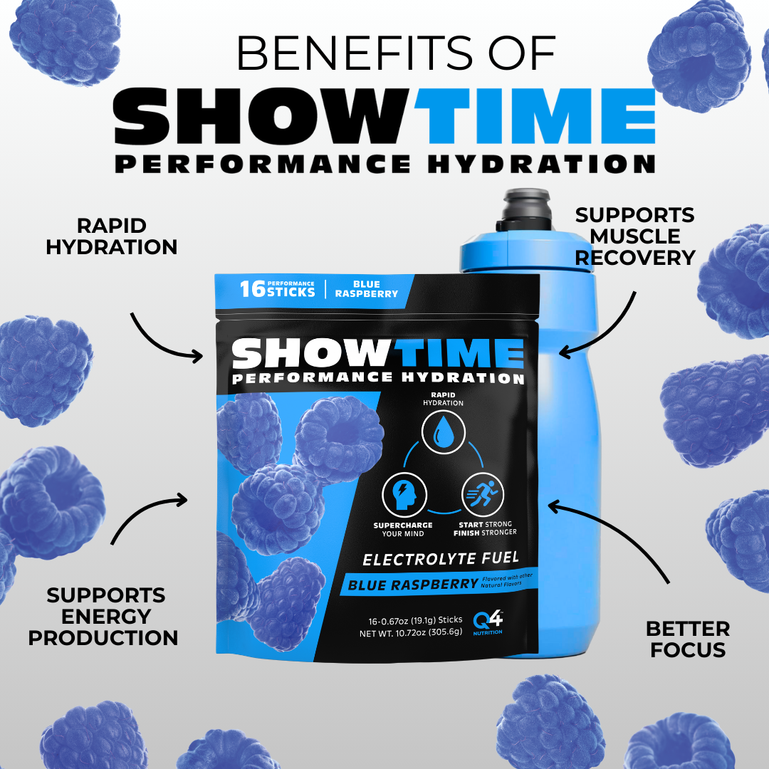 Blue Raspberry Showtime Performance Hydration Sticks - 16 Pack
