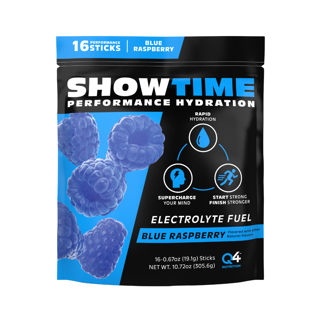 Blue Raspberry Showtime Performance Hydration Sticks - 16 Pack