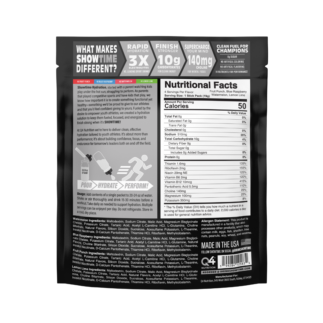 Variety Pack Showtime Performance Hydration Sticks - 16 Pack